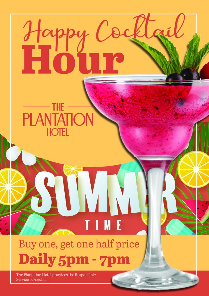 Happy cocktail hour poster design